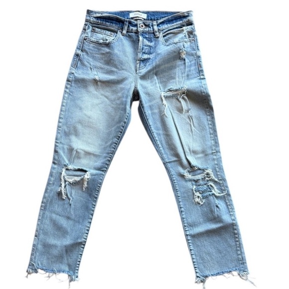 Pistola Light Wash Distressed Raw Edge Jeans - Picture 1 of 7